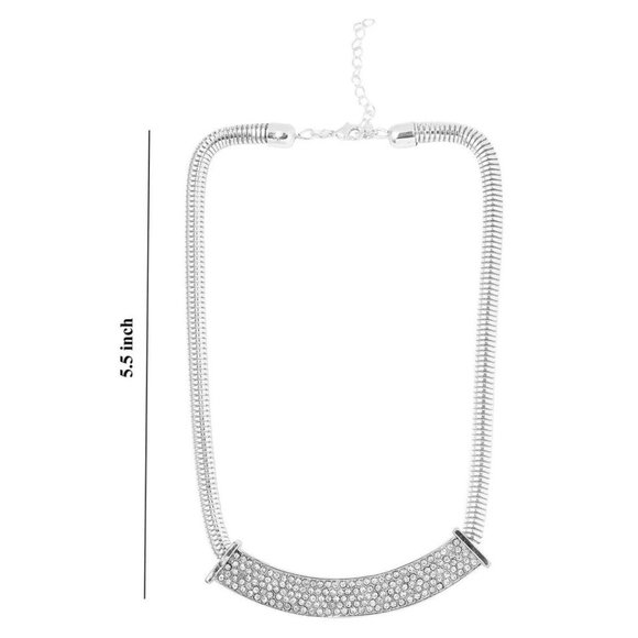 Silver Bib Style Wedding Necklace 17-20 Inches - Picture 4 of 4